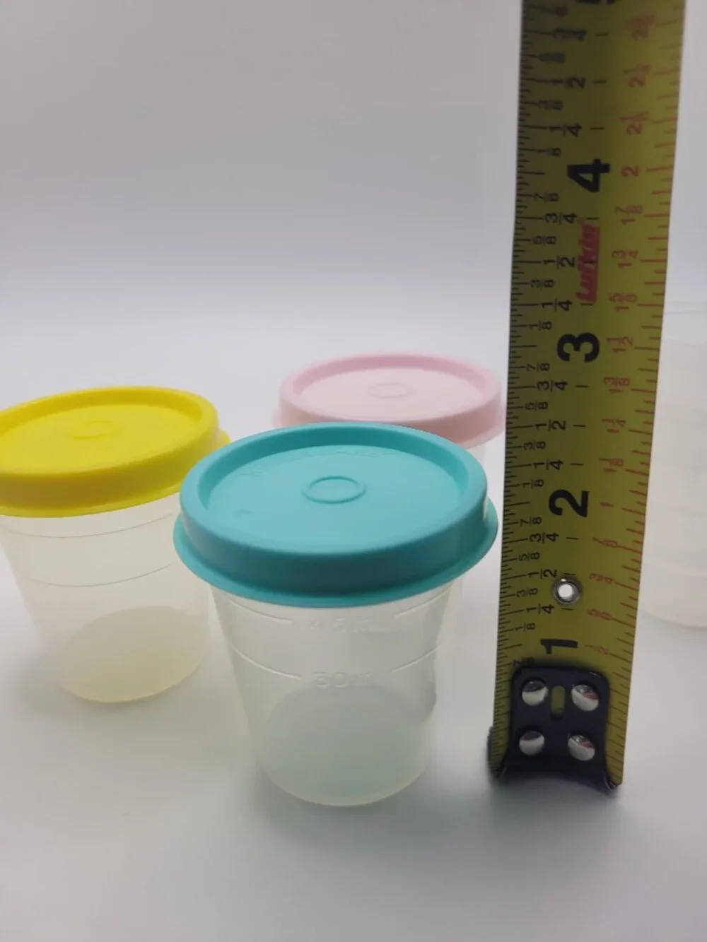 Vtg Tupperware 2oz 5 Midget Mini Containers #101 & 3 Lids Pastel Colors 8pc set